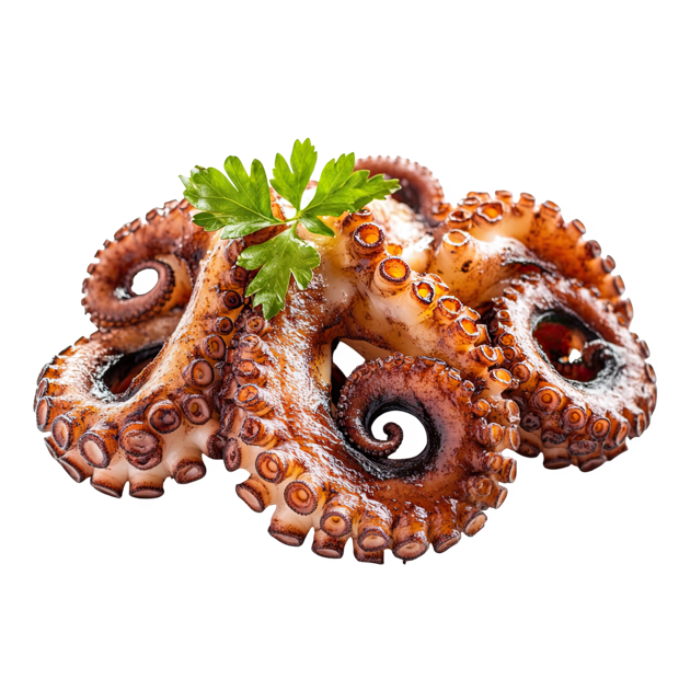 Hot butter cuttlefish tentacles with fresh parsley